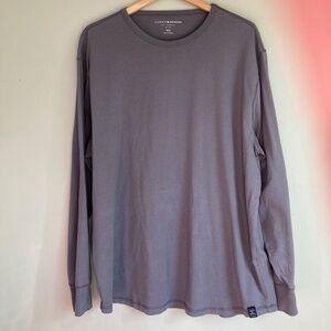 Men's Lucky Brand Long Sleeve T-Shirt Size XXL Grey Casual Pullover Tee